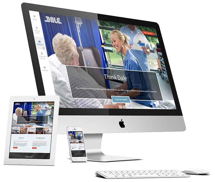Desktop and mobile designs for Dale Medical.