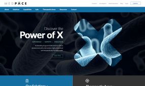 Medpace clinical research web design, concept 2.