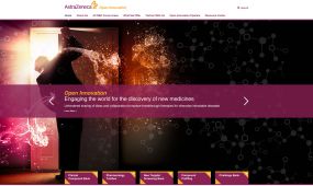 Astra Zeneca open innovation pharmaceutical website design, concept 1.