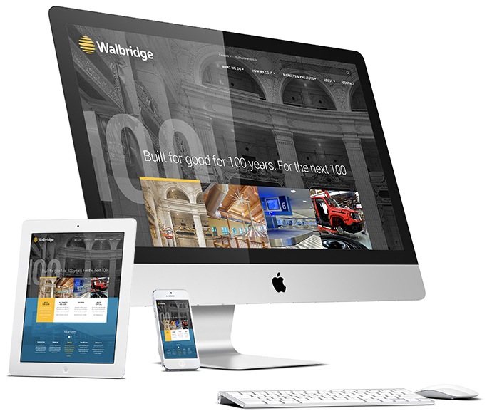 Desktop and mobile designs for Walbridge.