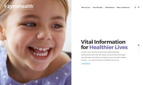 Zynx Health website design, concept 3a.