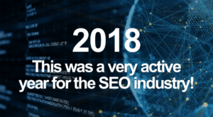 2018 SEO Activity Header Over an Image of Data Networking